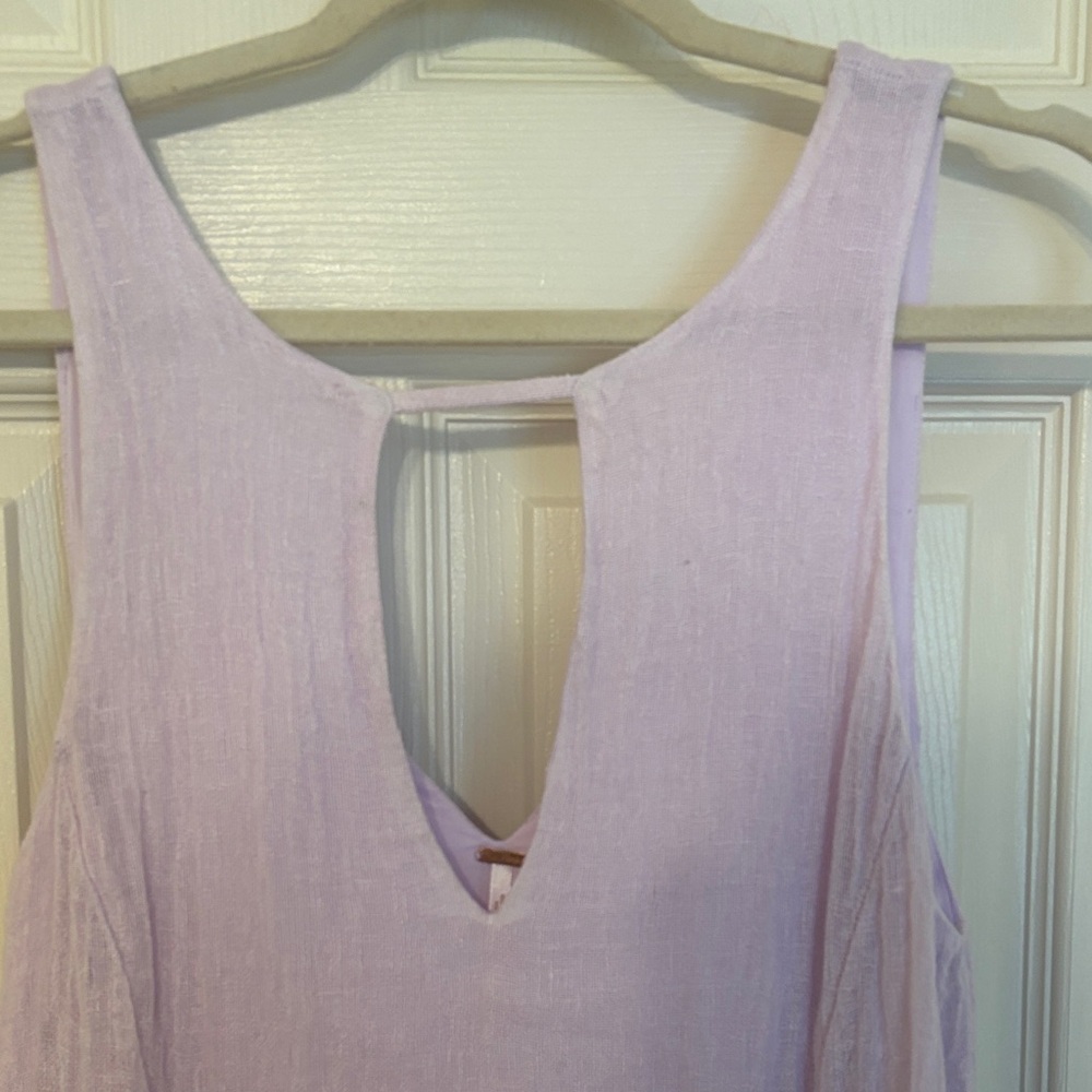 Free People Lavender Linen Mini Dress